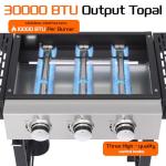 3-Burner Gas Grill with Stainless Steel Griddle