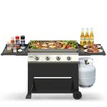 Propane Grill with Cover and Foldable Side Table