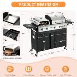 MELLCOM 3-in-1 Gas Grill and Pizza Oven Combo