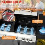 MELLCOM 3-in-1 Gas Grill and Pizza Oven Combo
