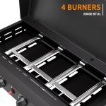 ADREAK 4 Burner Portable Stainless Steel Gas Griddle