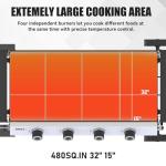 Propane Grill with Cover and Foldable Side Table