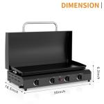 ADREAK 4 Burner Portable Stainless Steel Gas Griddle
