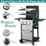 3-Burner Propane Gas Grill with Side Table