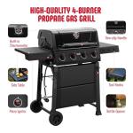 Feasto 4-Burner Outdoor Gas BBQ Grill