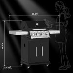 ADREAK 4-Burner Propane Gas Grill with Side Burner