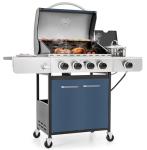 MFSTUDIO 4-Burner Propane BBQ Grill with Side Burner