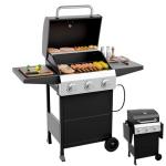 Bonnlo 3-Burner Portable Gas Grill with Side Shelf