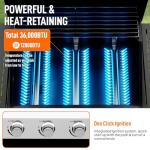 Bonnlo 3-Burner Portable Gas Grill with Side Shelf