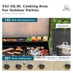 MFSTUDIO 4-Burner Propane BBQ Grill with Side Burner