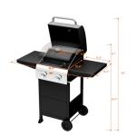 ROVSUN 2-Burner Propane Grill with Folding Shelves