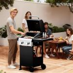 ROVSUN 2-Burner Propane Grill with Folding Shelves