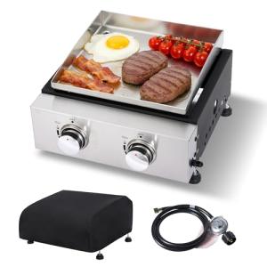 Tabletop Stainless Steel Propane Griddle - Easy Clean