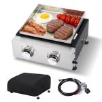 Tabletop Stainless Steel Propane Griddle - Easy Clean