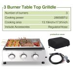 IdeaMaxx Portable 3-Burner Flat Top Grill