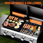 Bonnlo 4-Burner Gas Grill and Griddle Combo