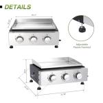 IdeaMaxx Portable 3-Burner Flat Top Grill