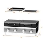Bonnlo 4-Burner Gas Grill and Griddle Combo