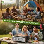 IdeaMaxx Portable 3-Burner Flat Top Grill