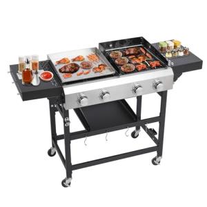 CIG Garden 4-Burner Gas Grill and Griddle Combo