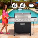 Endark 6-Burner Propane Gas Grill with Side Burner