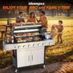 ideamaxx 6-Burner Propane Grill with Side Burner
