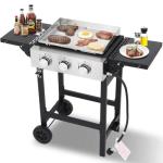 3-Burner Flat Top Gas Griddle with Cover
