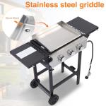 3-Burner Flat Top Gas Griddle with Cover