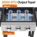 3-Burner Flat Top Gas Griddle with Cover