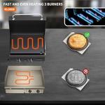 SKOK Portable 2 Burner Gas Griddle with Hood