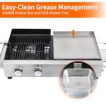 Cookit Portable 4-Burner Gas Grill and Griddle