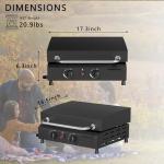 SKOK Portable 2 Burner Gas Griddle with Hood