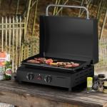 SKOK Portable 2 Burner Gas Griddle with Hood