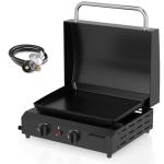 ADREAK Portable 2-Burner Gas Griddle with Hood