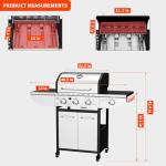 LOUAORIS 3-Burner Stainless Steel Propane Grill