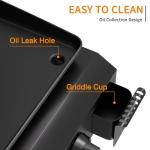 ADREAK Portable 2-Burner Gas Griddle with Hood