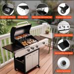LOUAORIS 3-Burner Stainless Steel Propane Grill