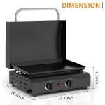 ADREAK Portable 2-Burner Gas Griddle with Hood