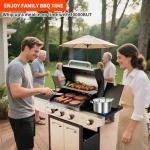 LOUAORIS 3-Burner Stainless Steel Propane Grill