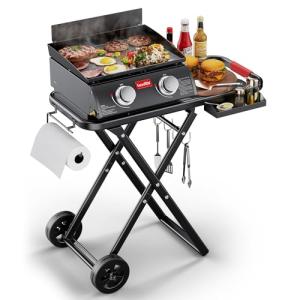 LAUDLIFE Portable Gas Griddle with Adjustable Stand