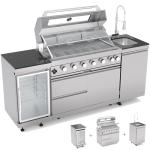 82" Outdoor Kitchen Island with 6-Burner Grill