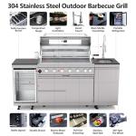 82" Outdoor Kitchen Island with 6-Burner Grill
