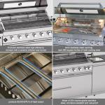 82" Outdoor Kitchen Island with 6-Burner Grill