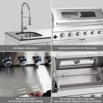 82" Outdoor Kitchen Island with 6-Burner Grill