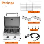 Veralune Portable 2-Burner Propane Grill with Thermometer