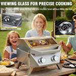 BESTFIRE Portable Gas Grill with Viewing Lid