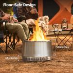 EAST OAK 29" Smokeless Stainless Steel Fire Pit