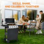 3-Burner Propane Gas BBQ Grill with Side Burner