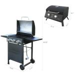 3-Burner Propane Grill with Foldable Shelves