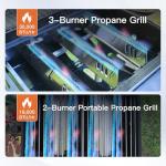 3-Burner Propane Grill with Foldable Shelves